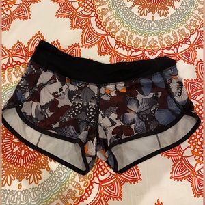 Lululemon Black Butterfly Speed Shorts